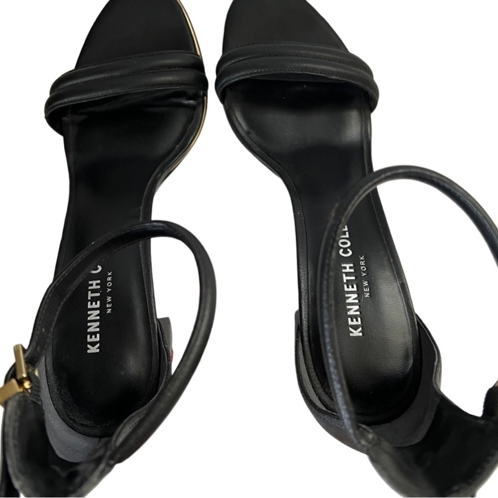 KENNETH COLE Reaction Lolita Embroidered Flower Heels Black Size 8.5 - Picture 6 of 7